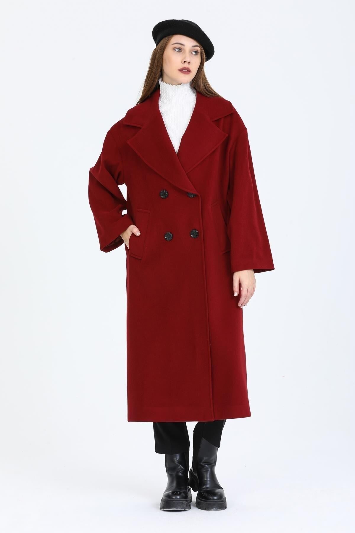 Aurelia Women's Oversized Coat - Burgundy - product image 1