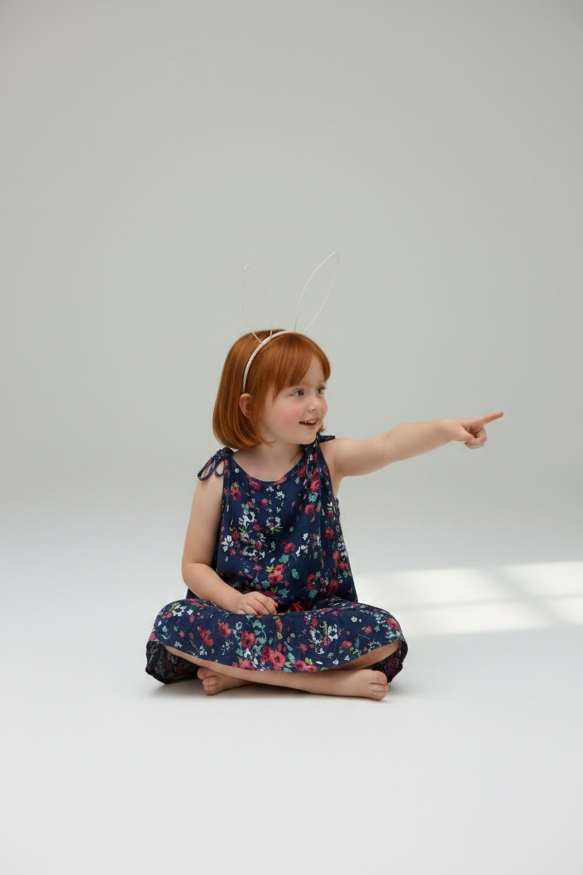 Cosette Girls' Floral Dress - Navy Ditsy Print - product image 4