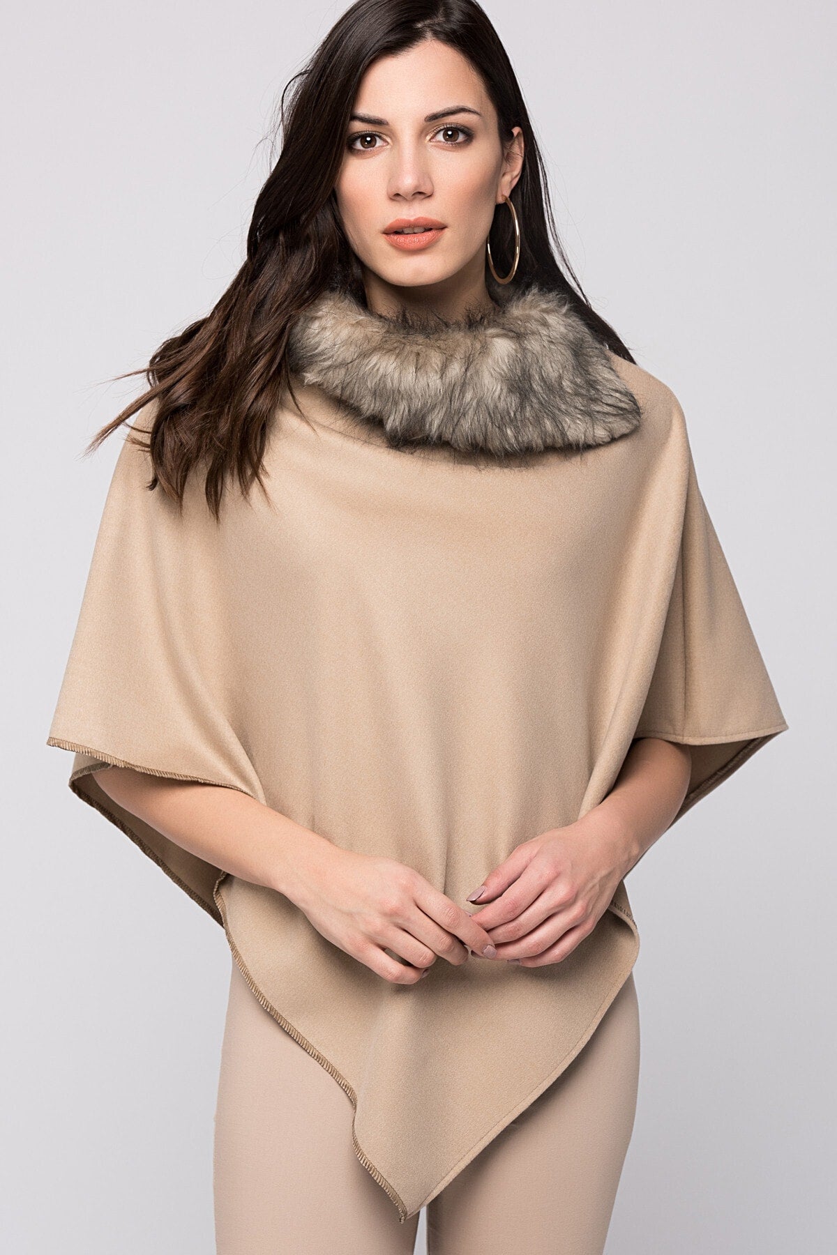 Ana Women's Poncho - Camel - product image 1