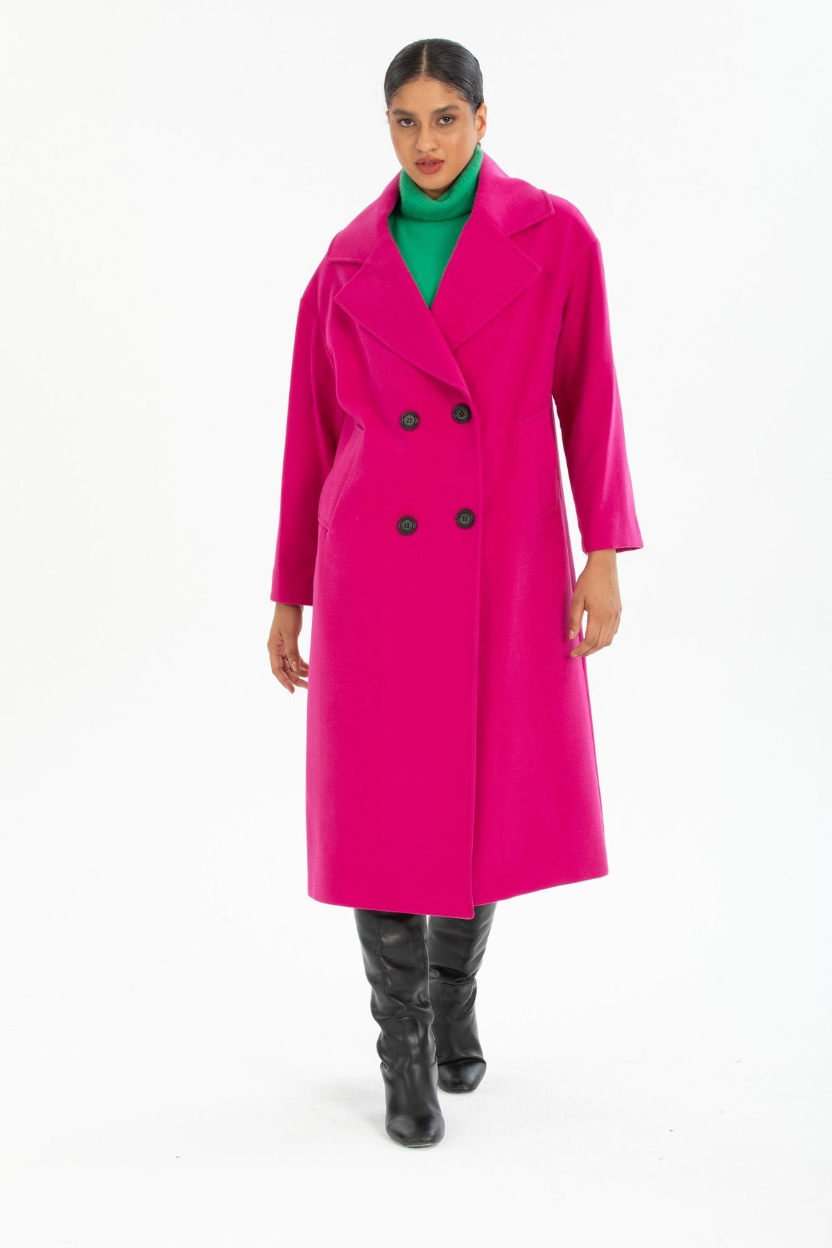 Aurelia Women's Oversized Coat - Fuchsia - product image 5