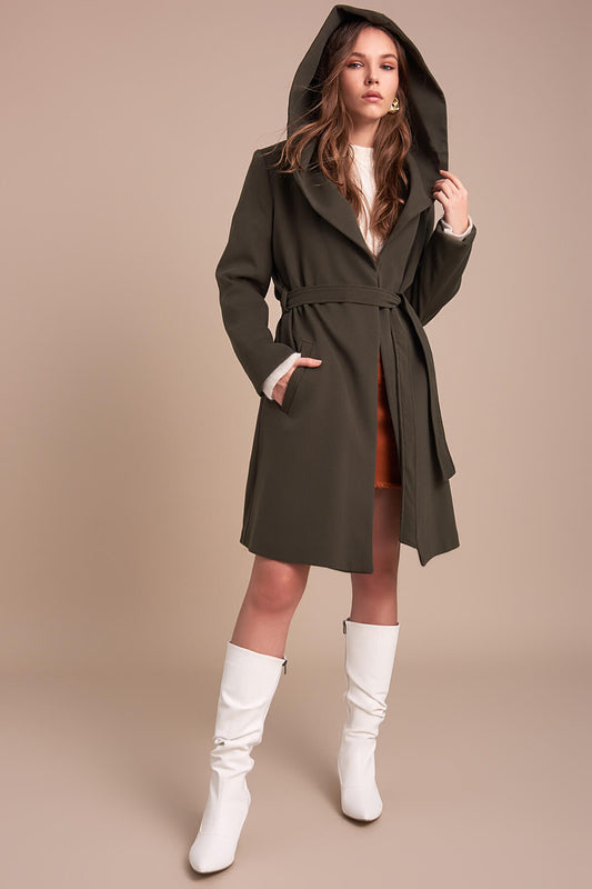 Heather Women's Hooded Coat - Khaki - product image 1