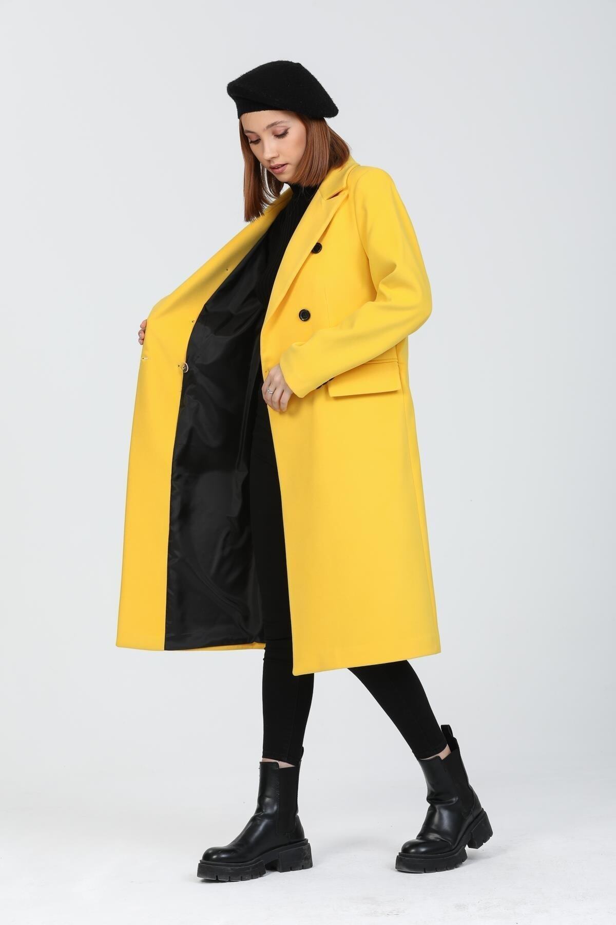 Andie Women's Button Front Coat - Yellow - product image 7