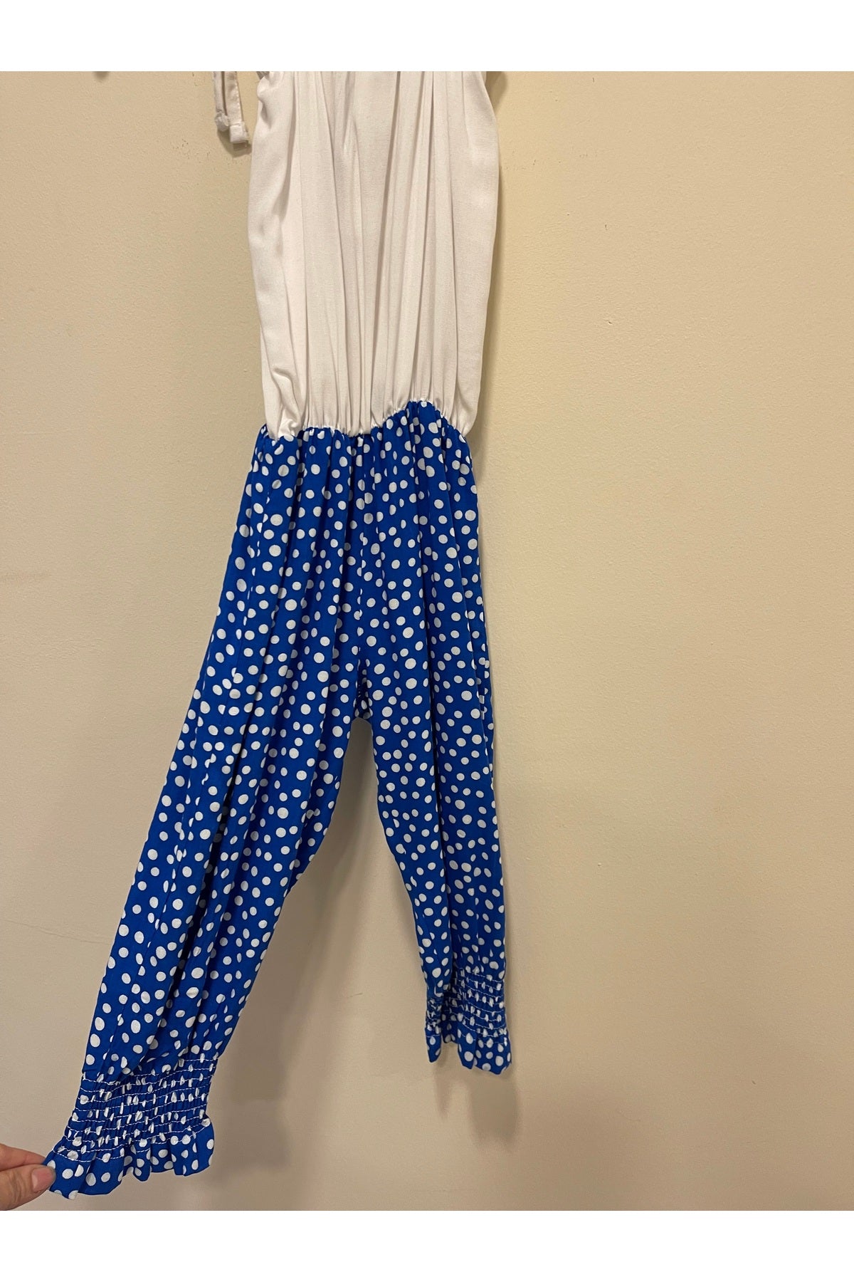 Cherie Girls' Polka Dot Strappy Jumpsuit - Royal Blue Polka Dot - product image 7