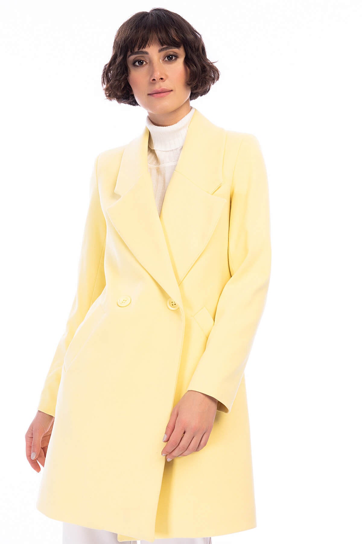 Edna Women's Lined Coat - Lemon Yellow - product image 5