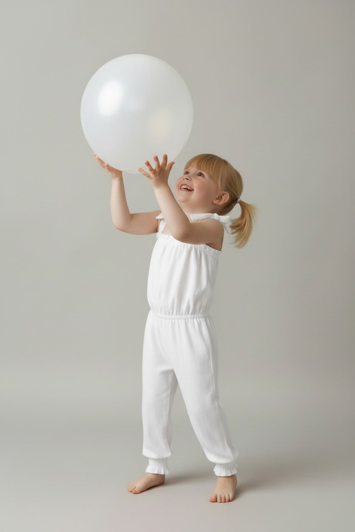 Cherie Girls' Strappy Jumpsuit - White - product image 2