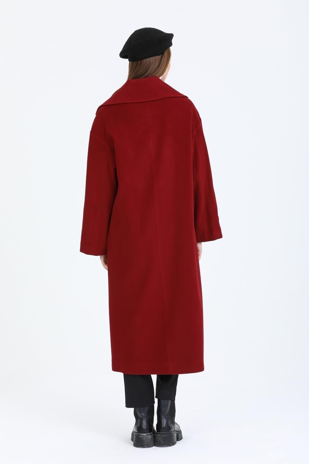 Aurelia Women's Oversized Coat - Burgundy - product image 4