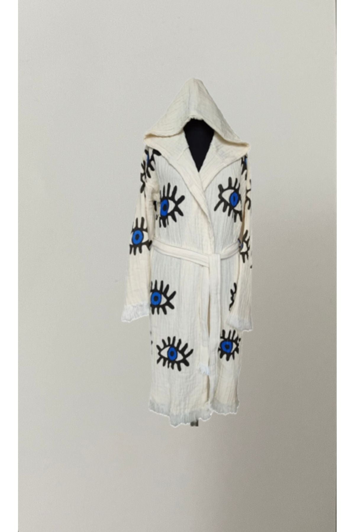 Heidi Women's Evil Eye Hooded Muslin Beach Robe - Evil Eye Print