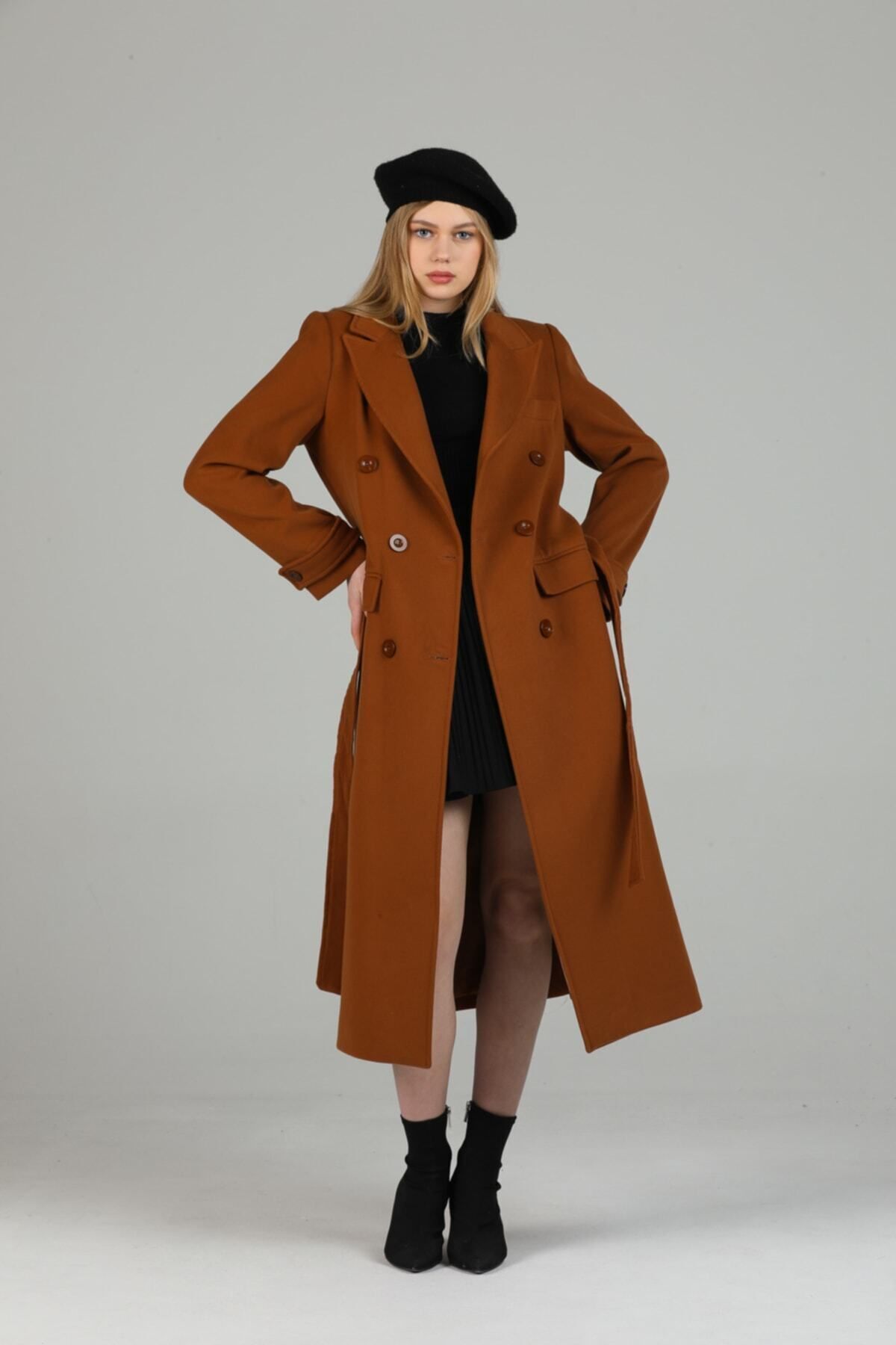 Belinda Women's Button Front Lined Coat - Cognac - product image 4