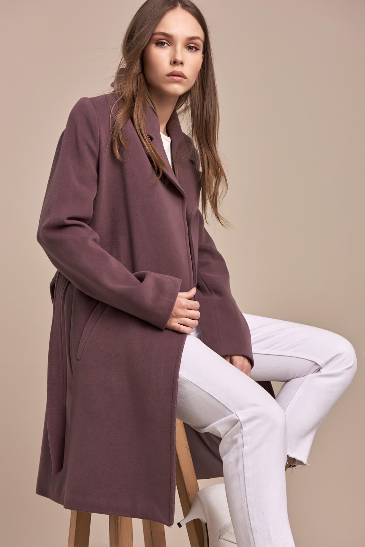 Fern Women's Belted Coat - Light Plum - product image 1