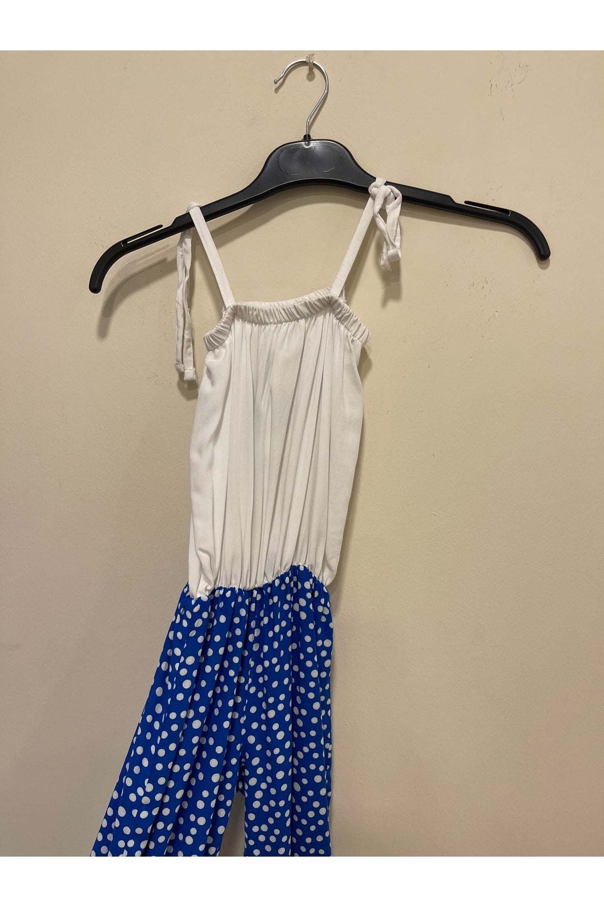 Cherie Girls' Polka Dot Strappy Jumpsuit - Royal Blue Polka Dot - product image 5