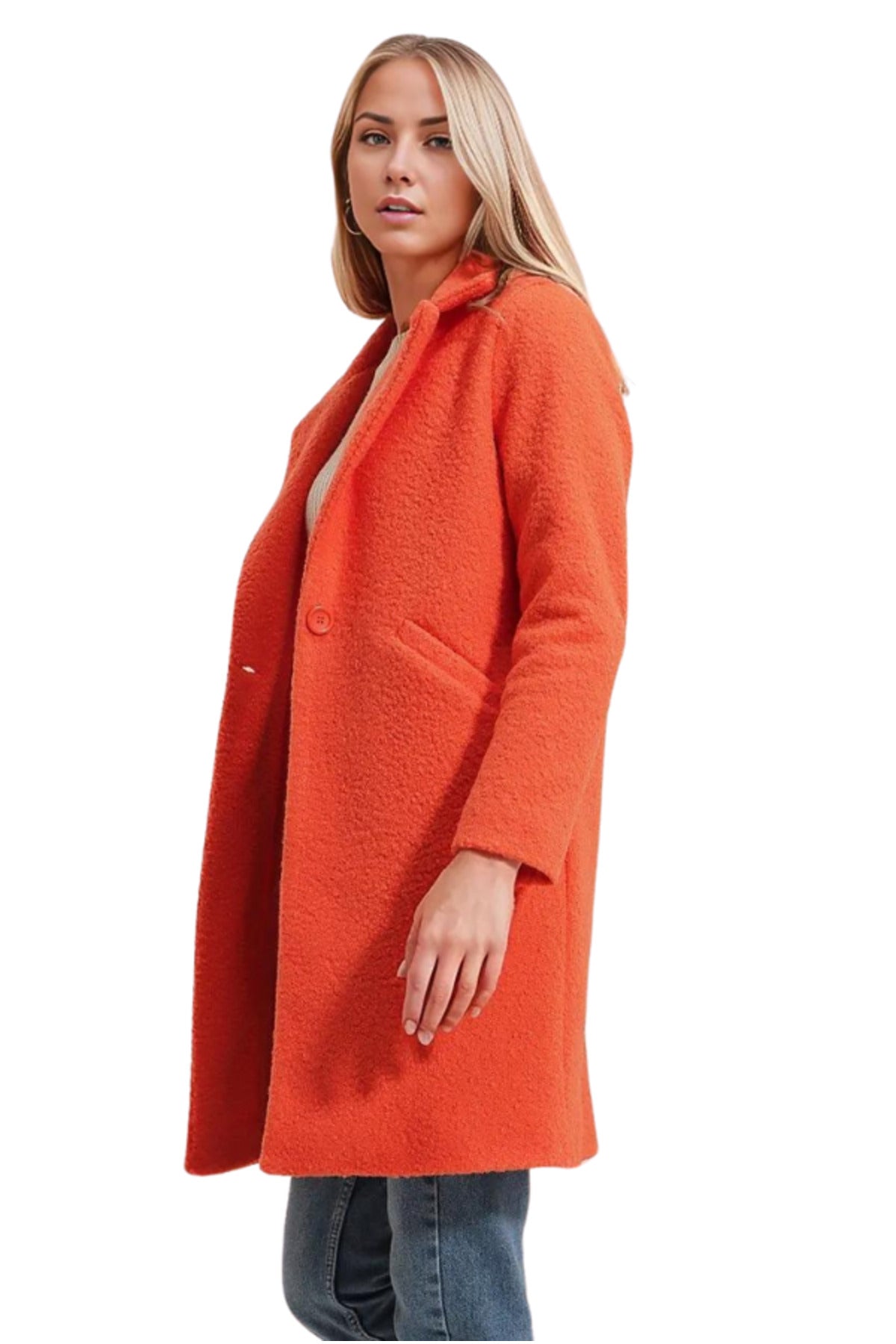 Stella Women's Oversized Teddy Trench Coat - Orange