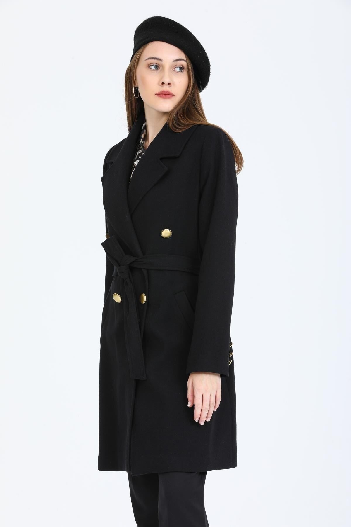 Bernice Women's Notched Collar Coat - Black - product image 4