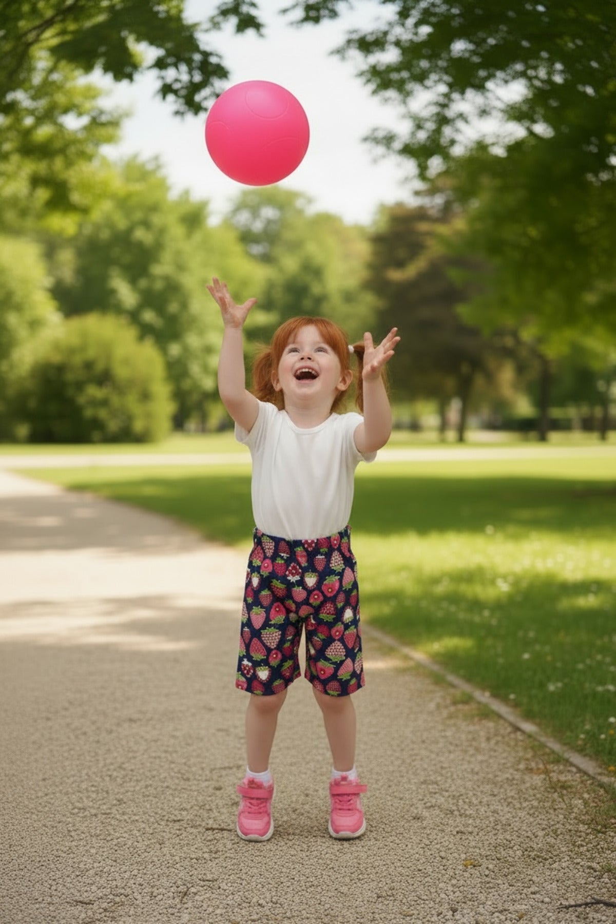 Alessandra Girls' Shorts - Navy Pink Fuchsia - product image 3