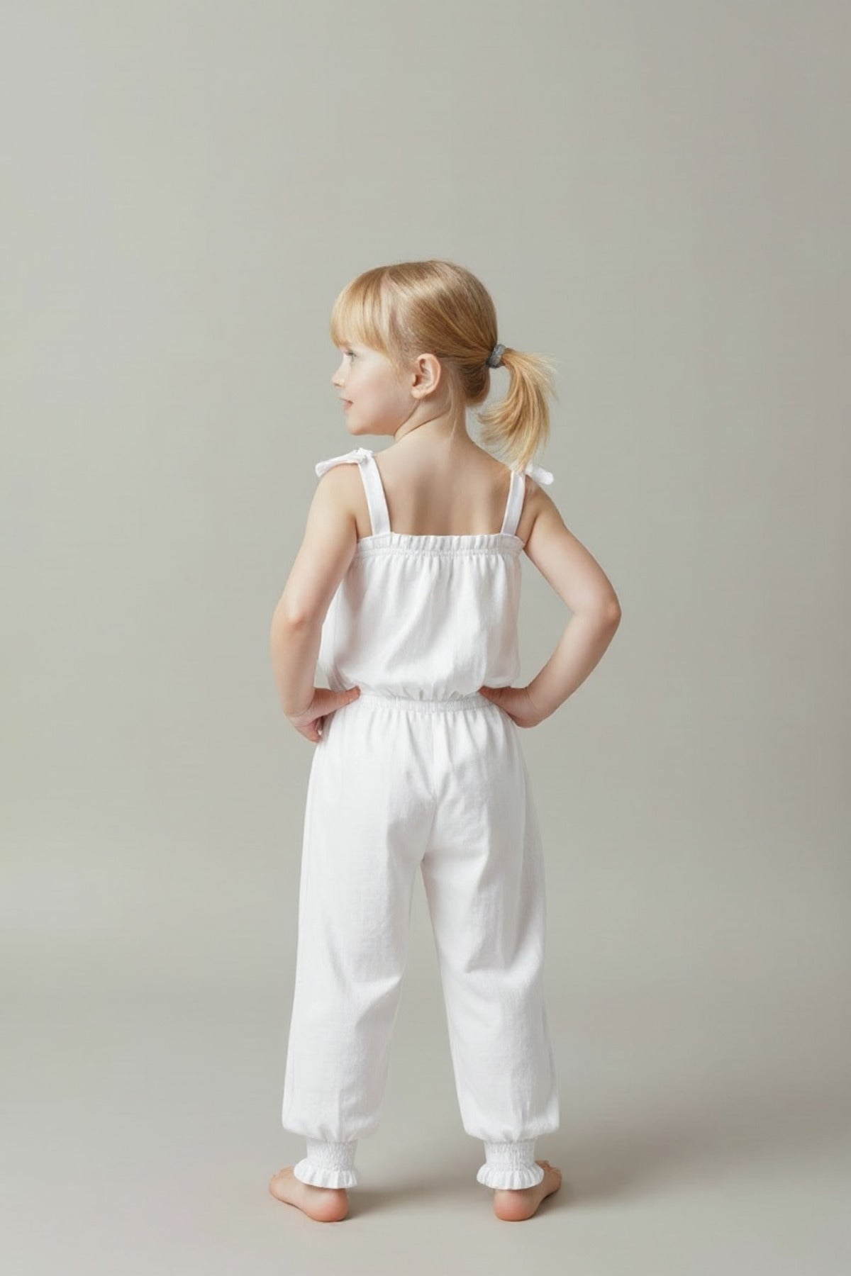 Cherie Girls' Strappy Jumpsuit - White - product image 4