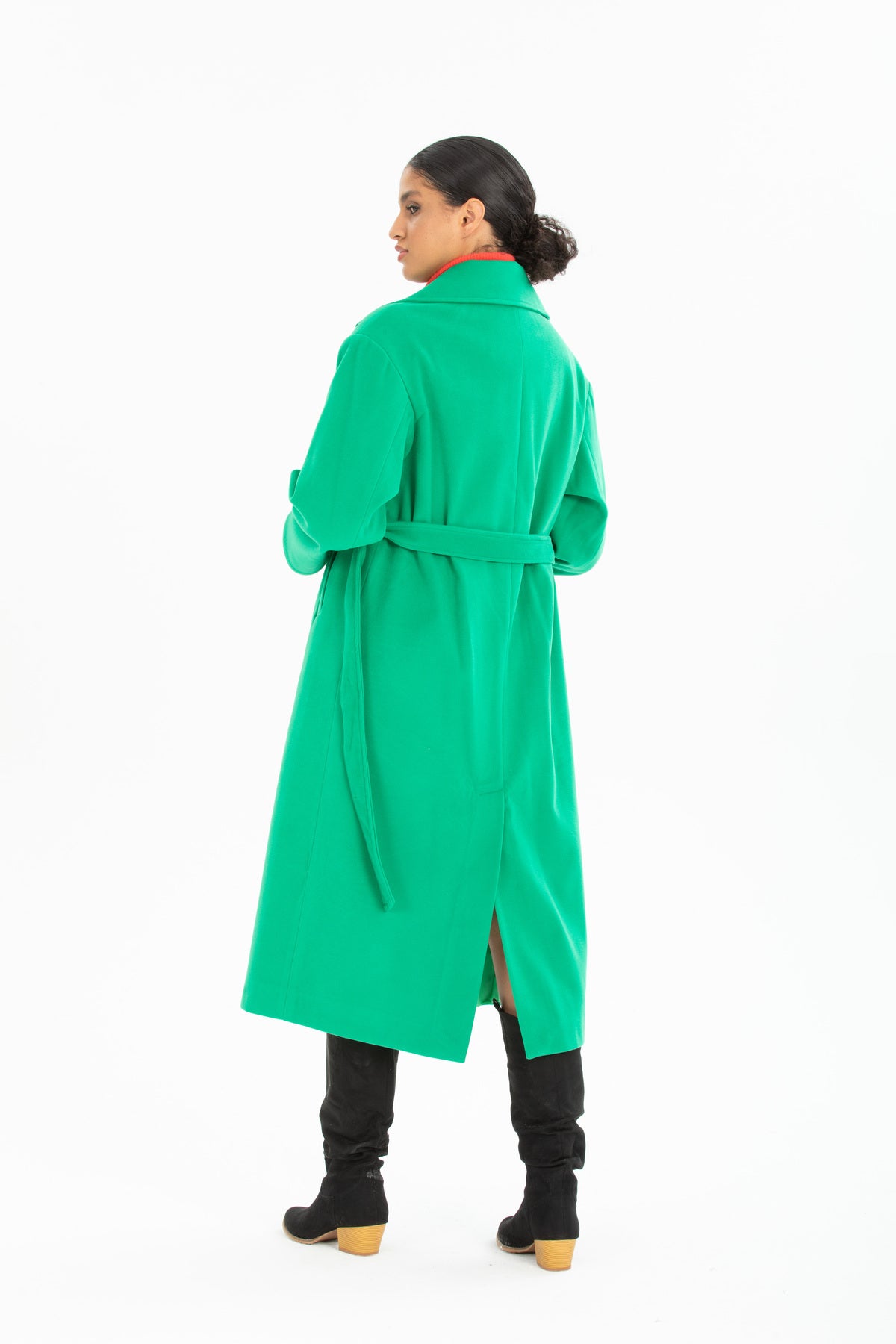 Aurora Women's Belted Oversized Coat - Grass Green - product image 6