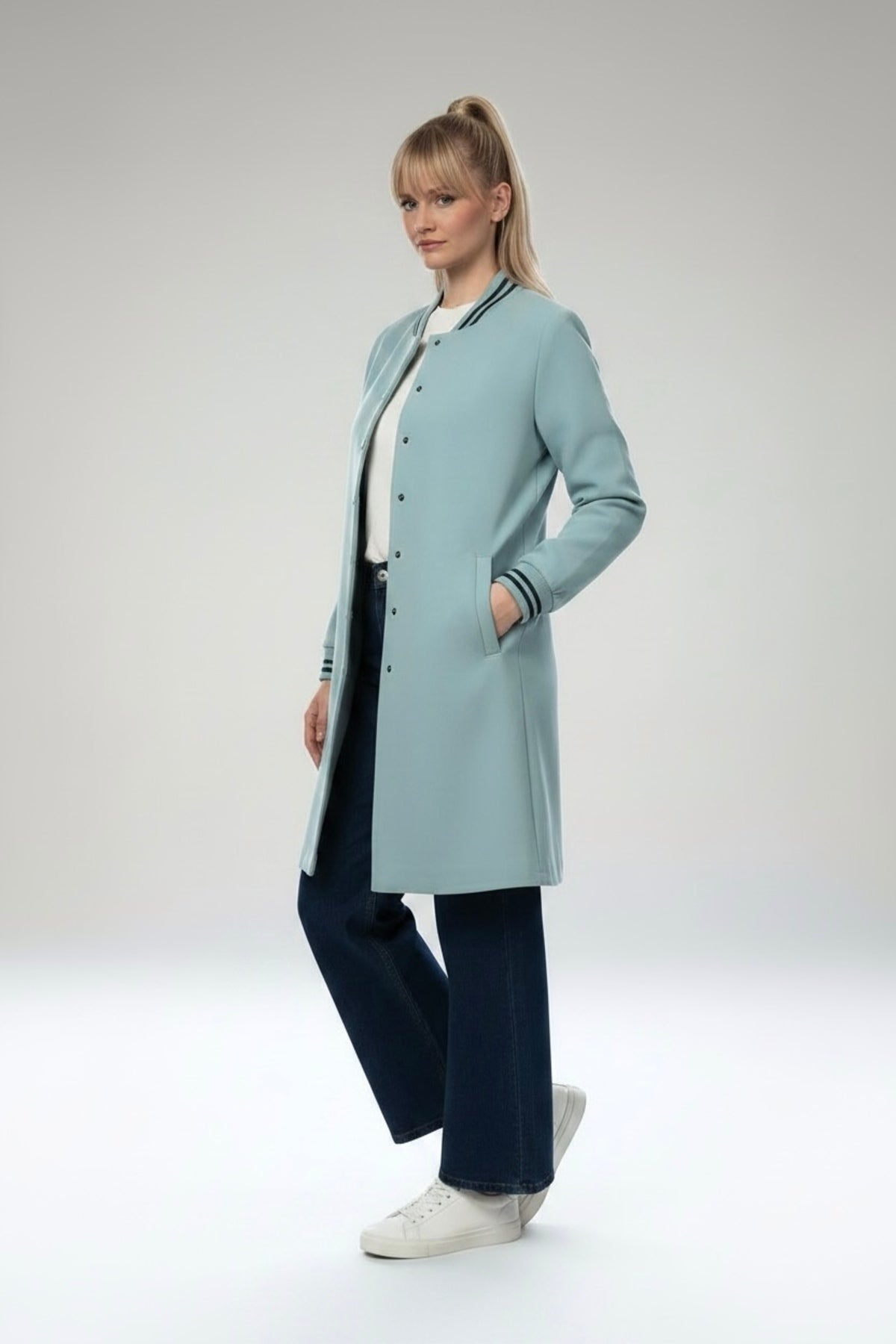 Jolene Women's Lined Coat - Baby Blue - product image 3