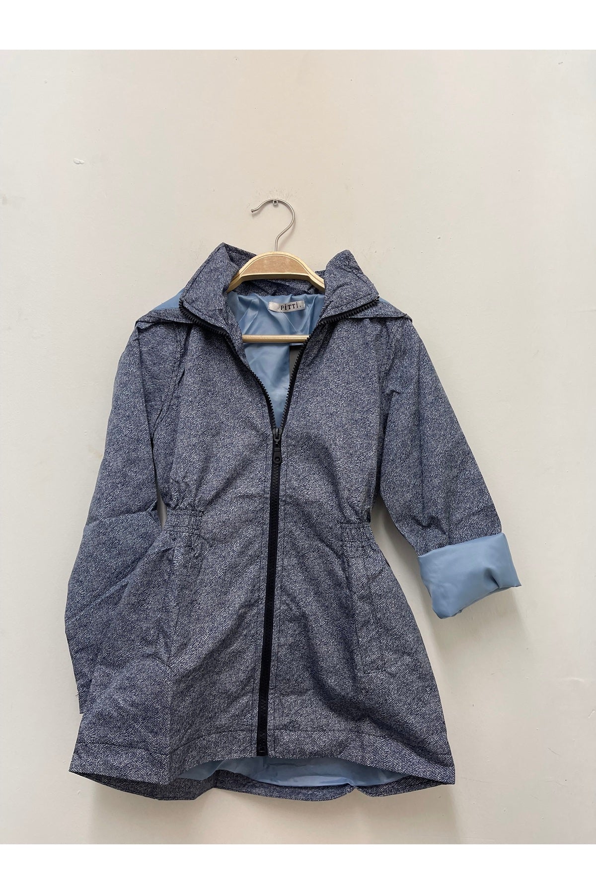 Aria Girls' Denim Rain Jacket - Blue Denim Print - product image 5