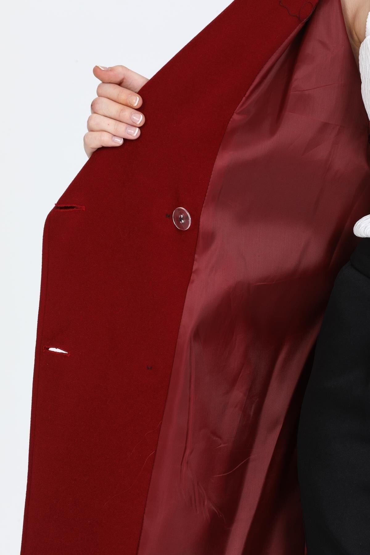 Aurelia Women's Oversized Coat - Burgundy - product image 5