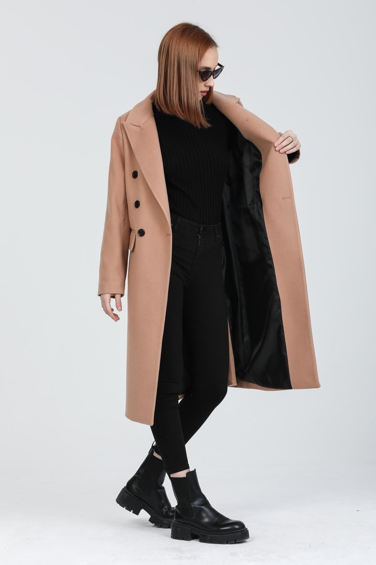 Andie Women's Button Front Coat - Camel - product image 5