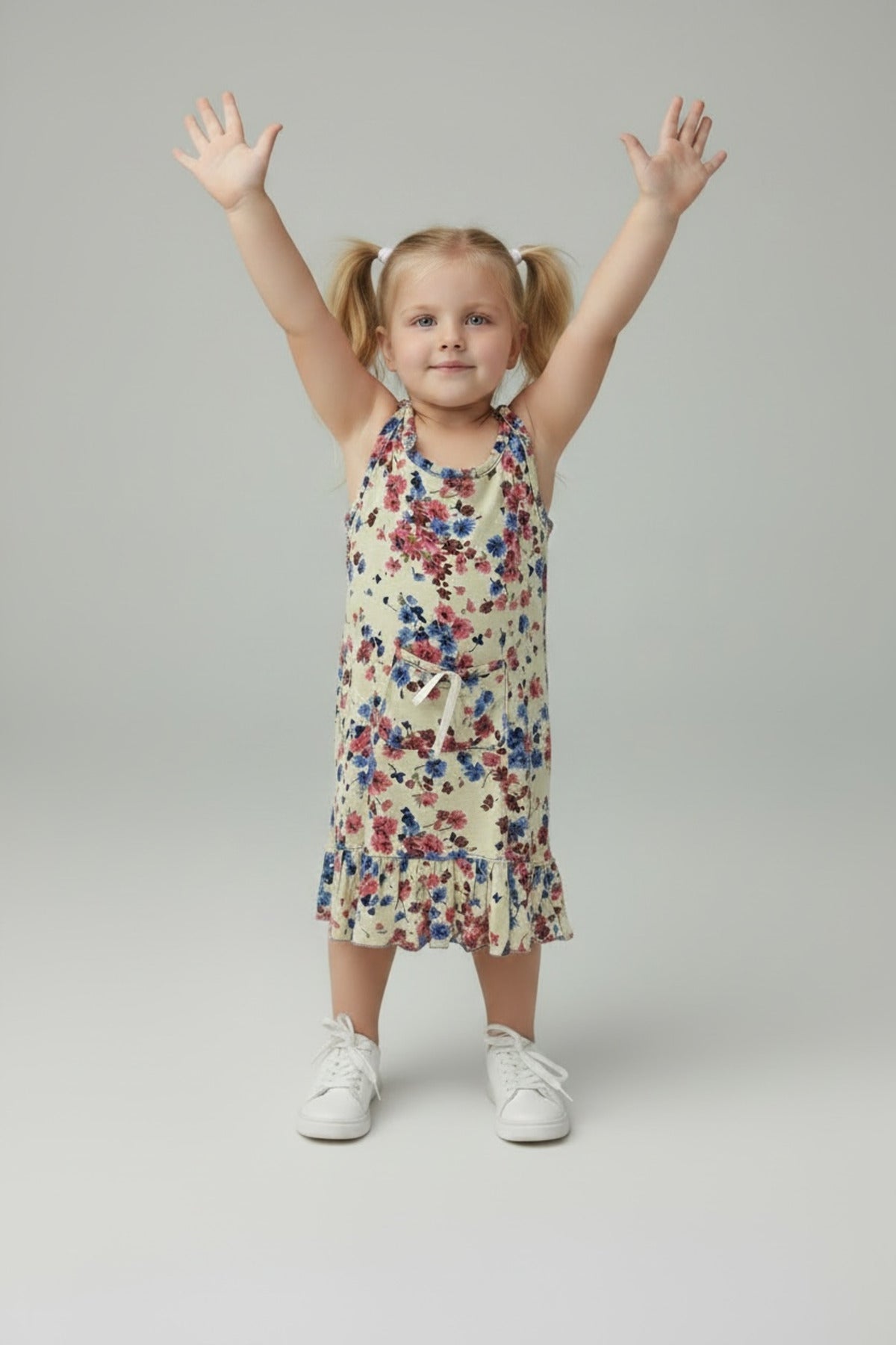 Cosette Girls' Floral Dress - Beige Floral - product image 2