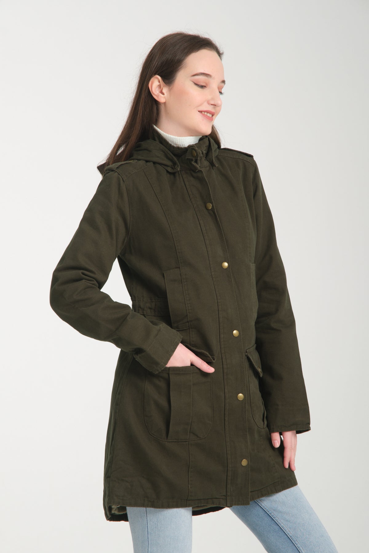 Anissa Women's Lined Coat - Khaki - product image 3