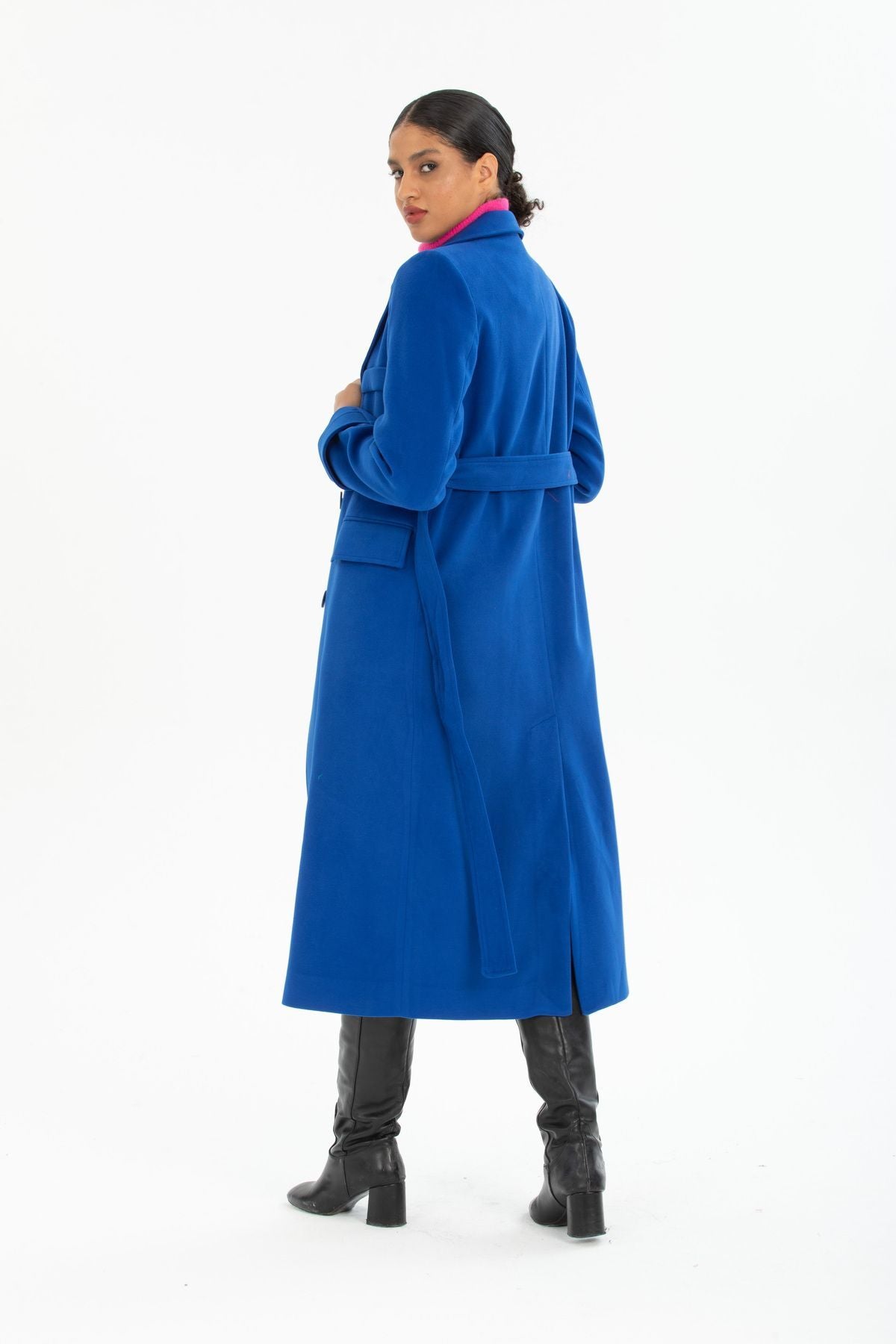 Belinda Women's Button Front Lined Coat - Light Royal Blue - product image 2