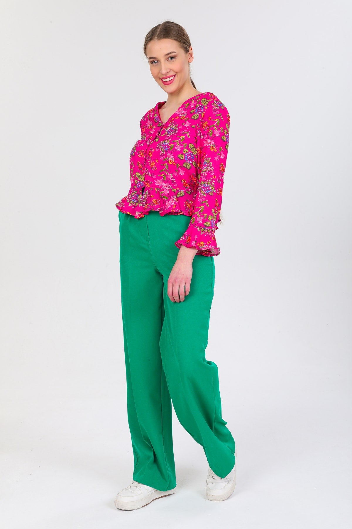 Billie Women's Floral Shirt - Fuchsia Floral - product image 1