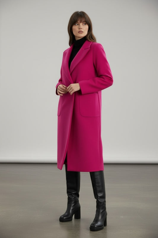 Annalise Women's Button Front Lined Coat - Fuchsia - product image 1