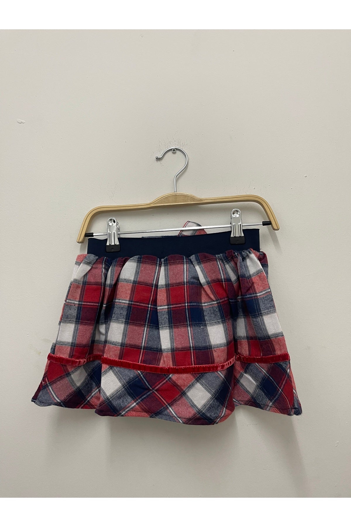 Alida Girls' Plaid Skirt - Red Navy White Large Plaid - product image 6