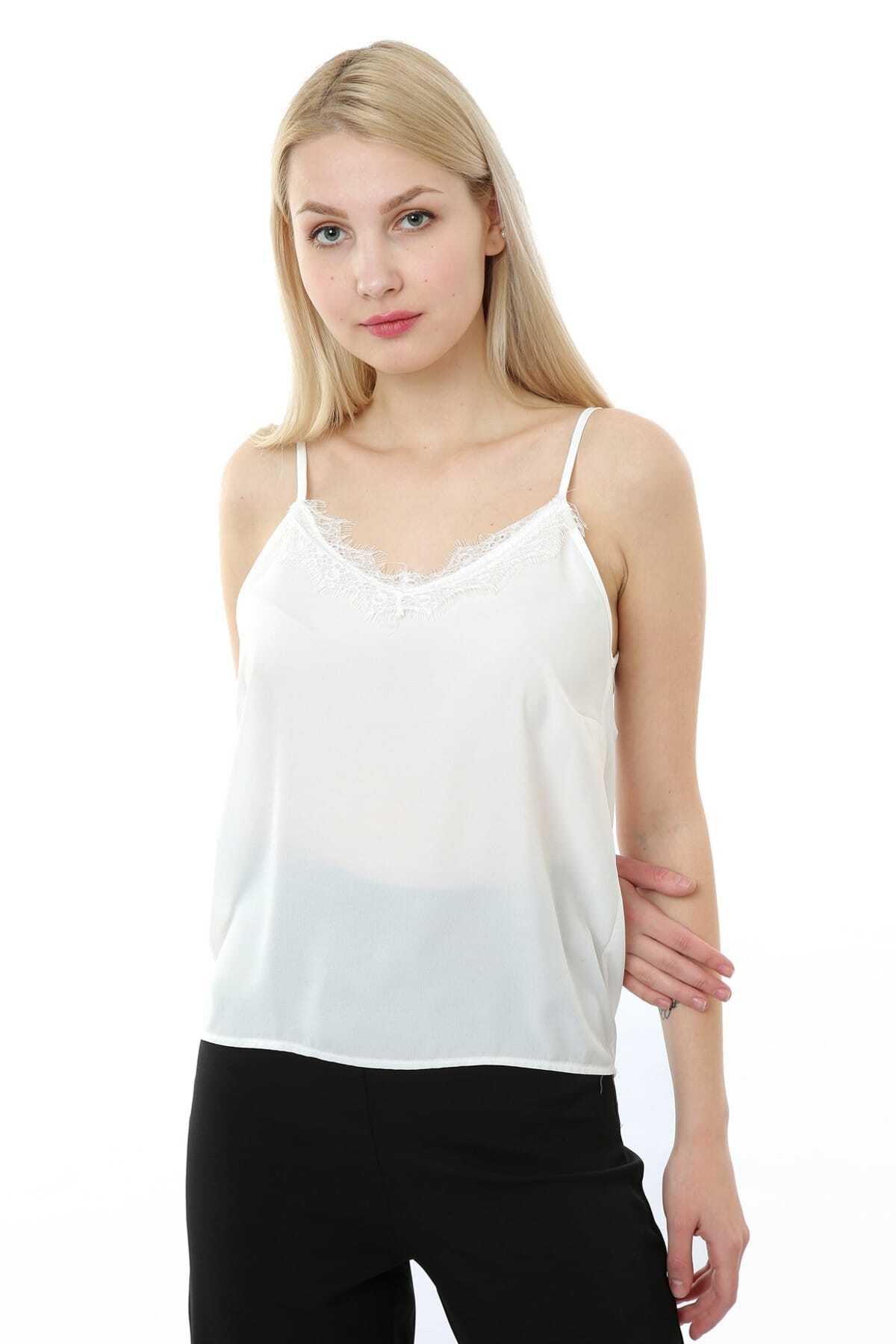 Hadley Women's Lace Spaghetti Strap Strappy Camisole - White - product image 2