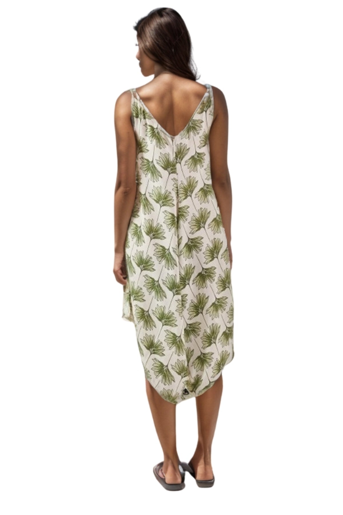 Eliza Women's Linen-Viscose Blend Relaxed Spaghetti Strap Jumpsuit - Green Ginkgo