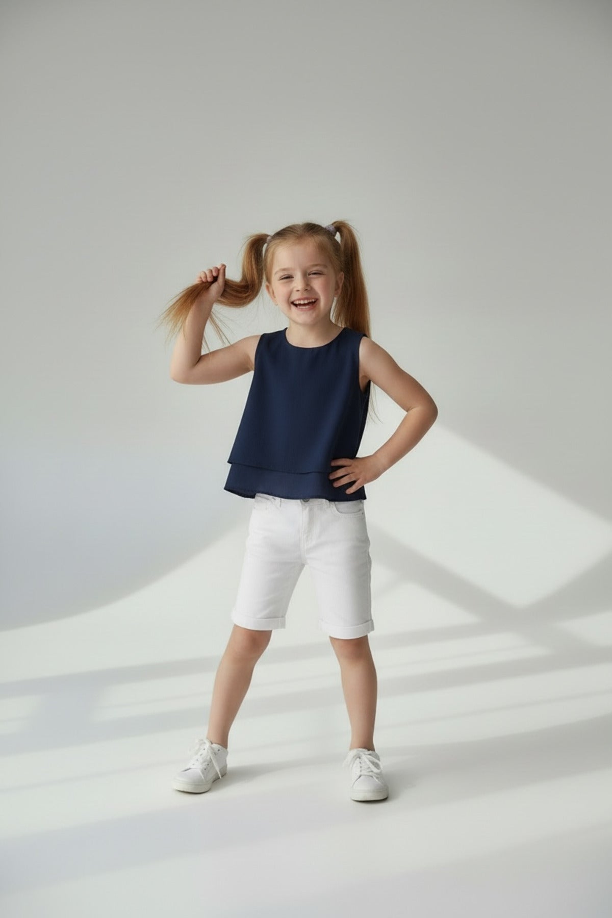Justine Girls' Blouse - Navy - product image 2