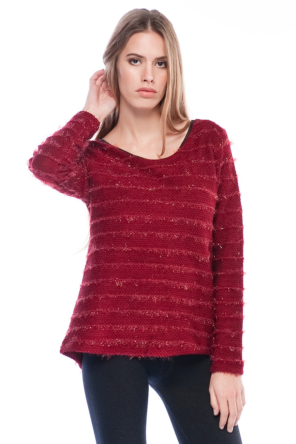 Bernadette Women's Sweater - Burgundy - product image 1