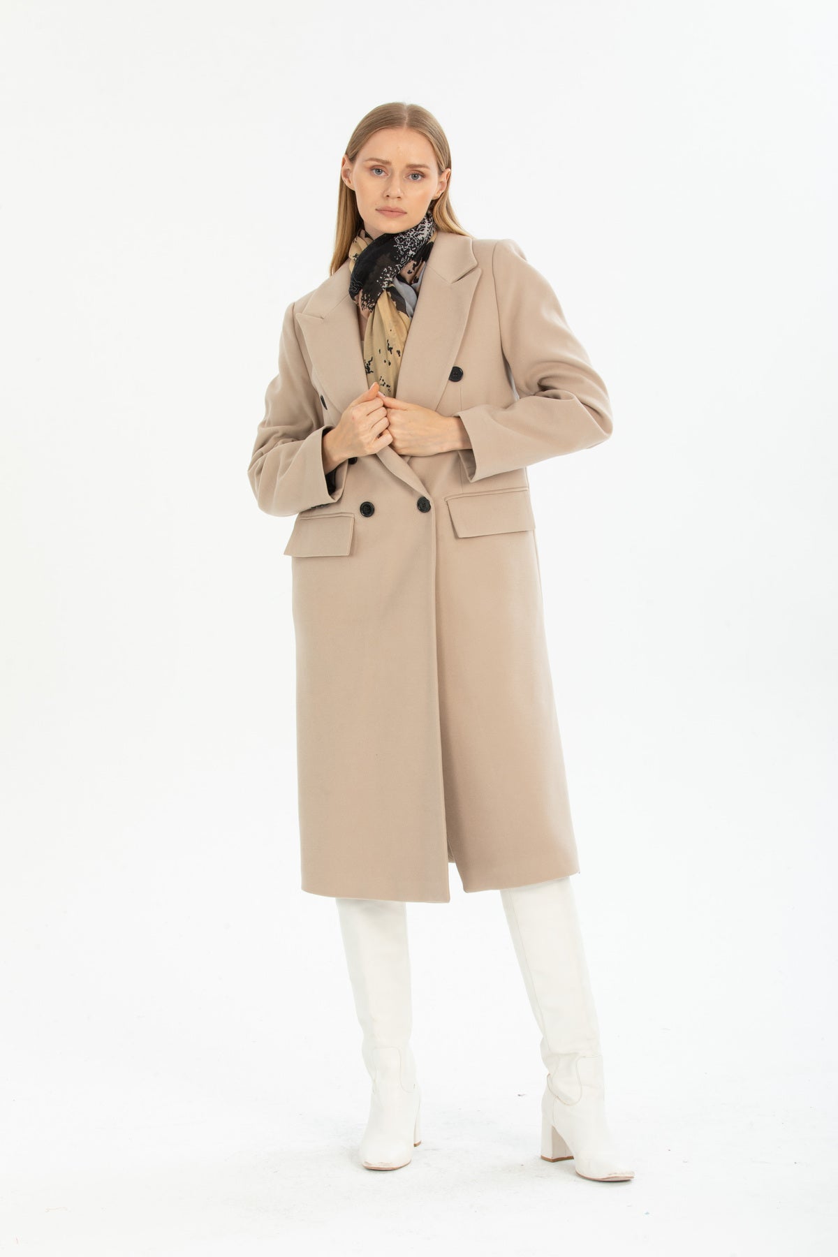 Andie Women's Button Front Coat - Stone Beige - product image 1