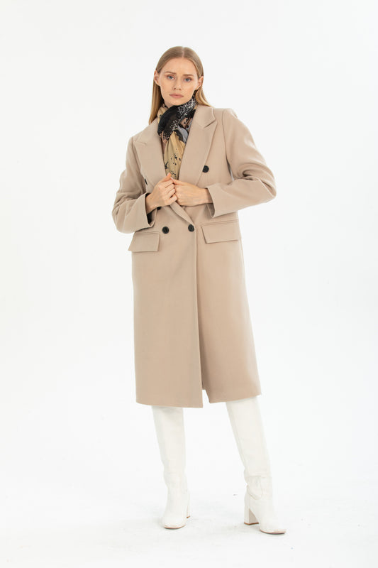Andie Women's Button Front Coat - Stone Beige - product image 1