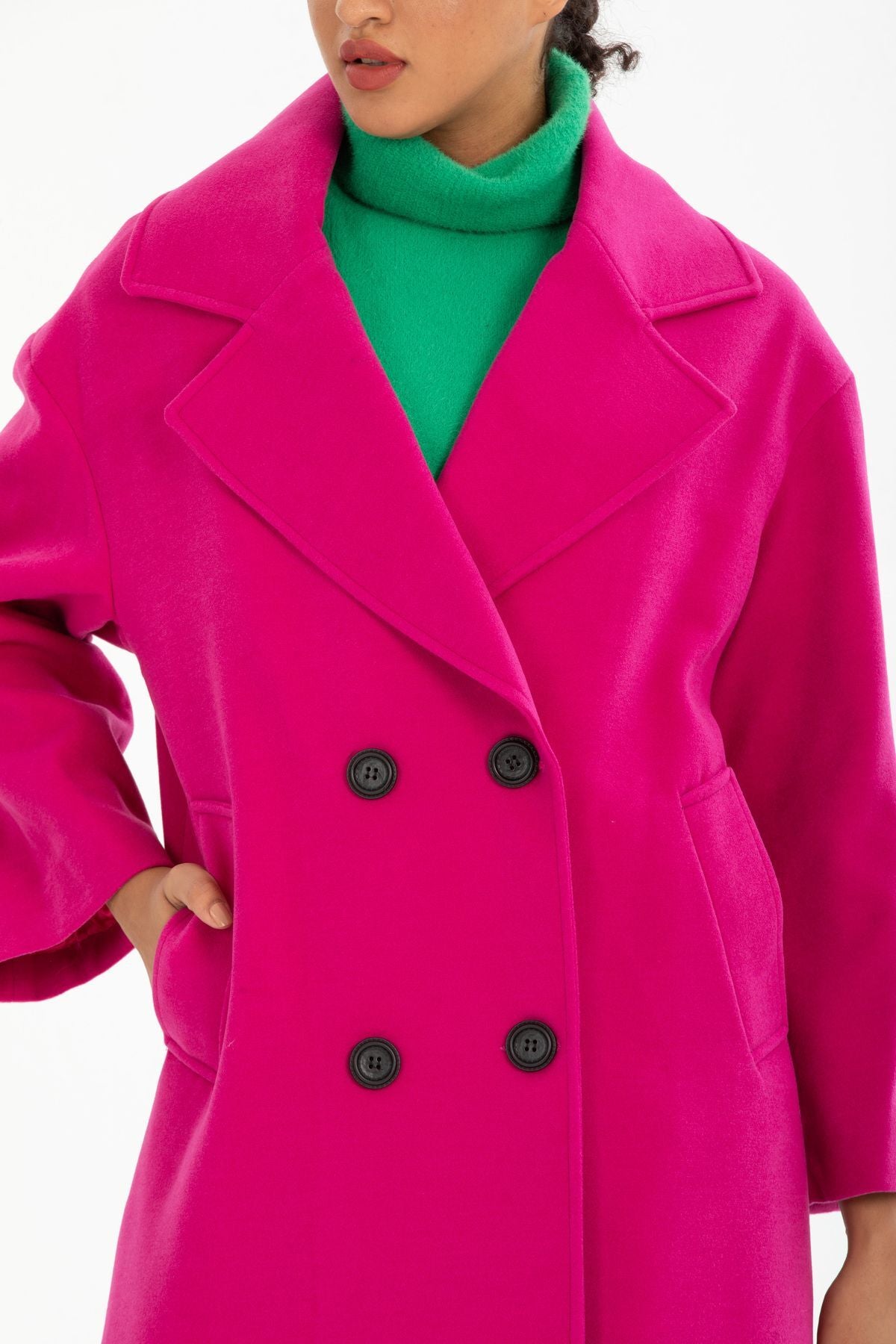 Aurelia Women's Oversized Coat - Fuchsia - product image 3