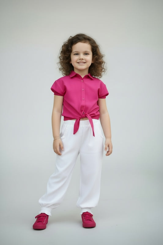 Amanda Girls' Viscose Pants - White - product image 1