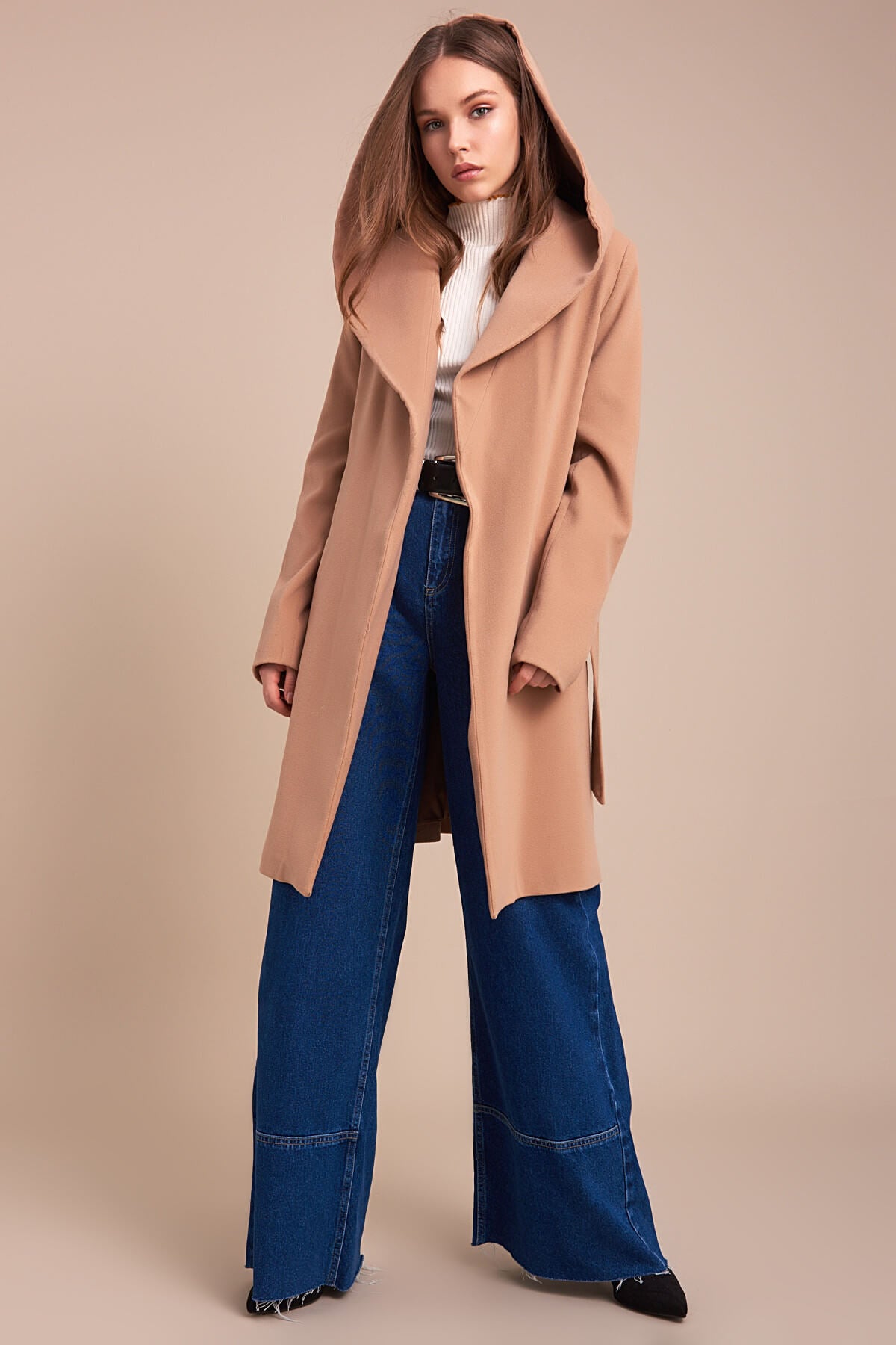 Heather Women's Hooded Coat - Camel - product image 1