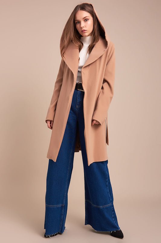 Heather Women's Hooded Coat - Camel - product image 1