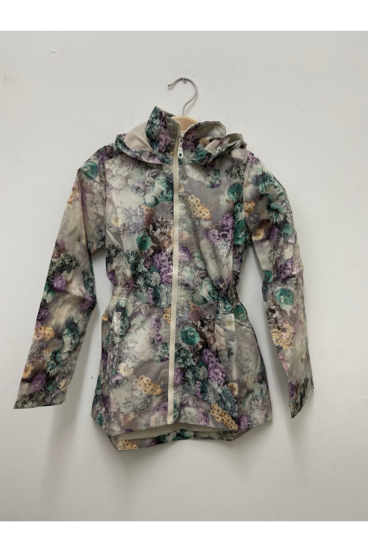 Aria Girls' Floral Rain Jacket - Green Floral - product image 3