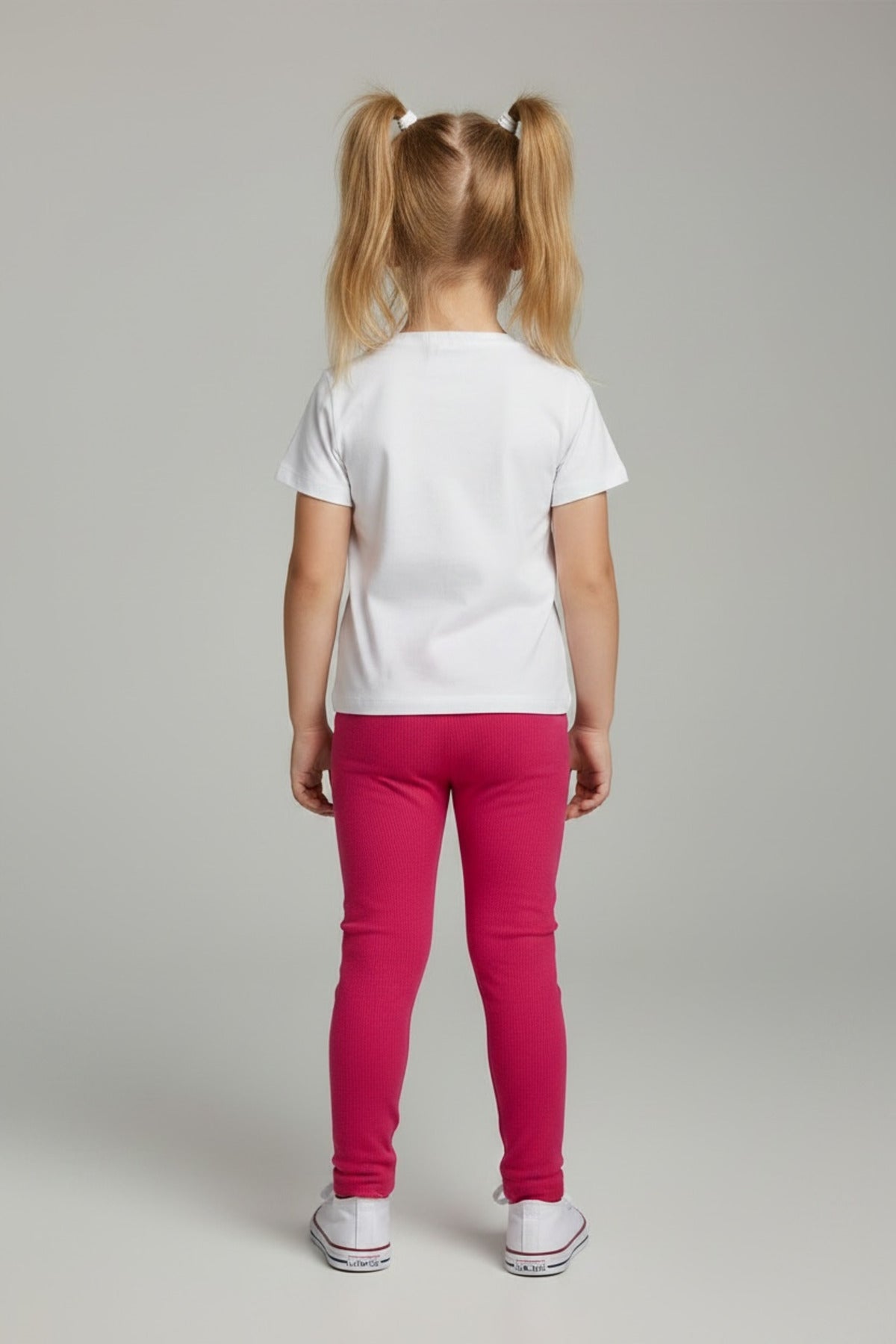 Alecia Girls' Velvet Leggings - Fuchsia Pink - product image 2