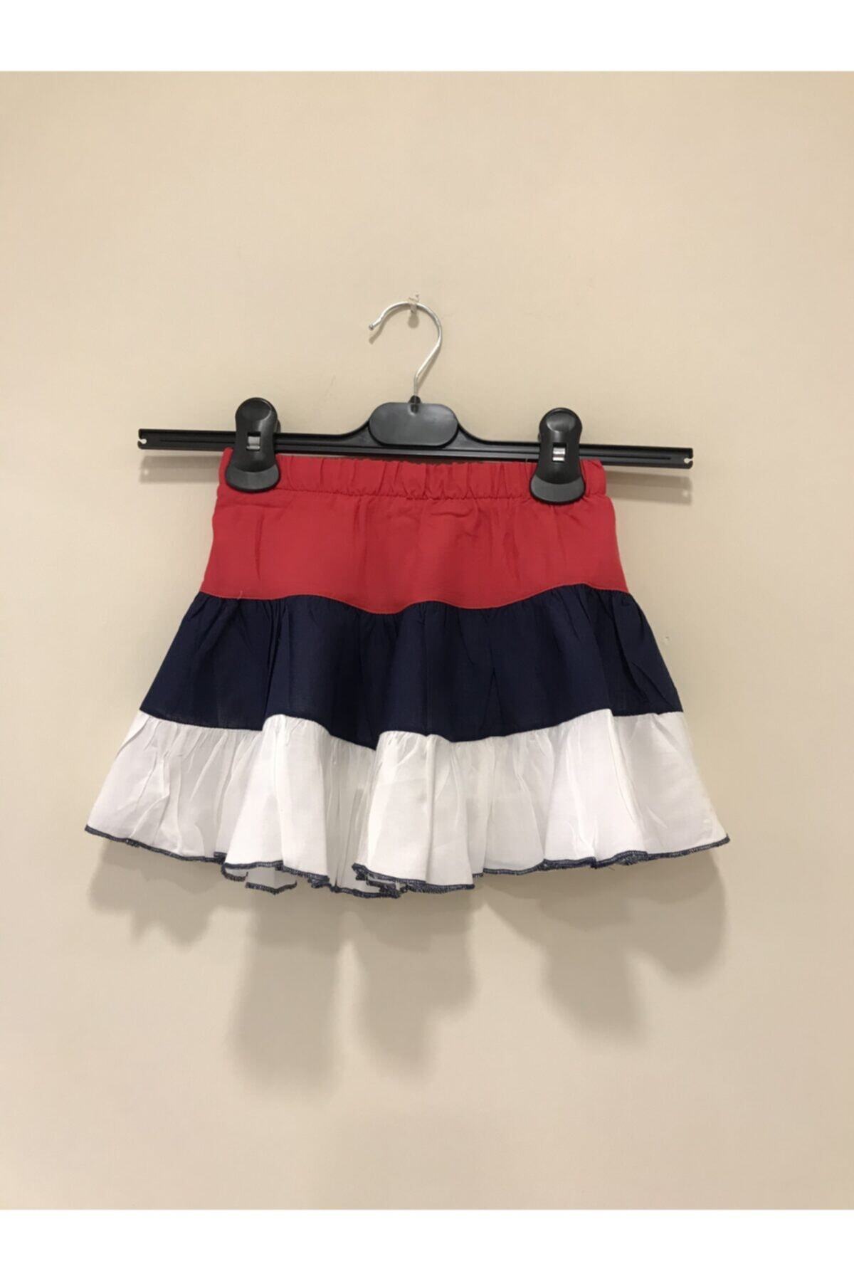 Dolores Girls' Lined Skirt - Red Navy White - product image 3