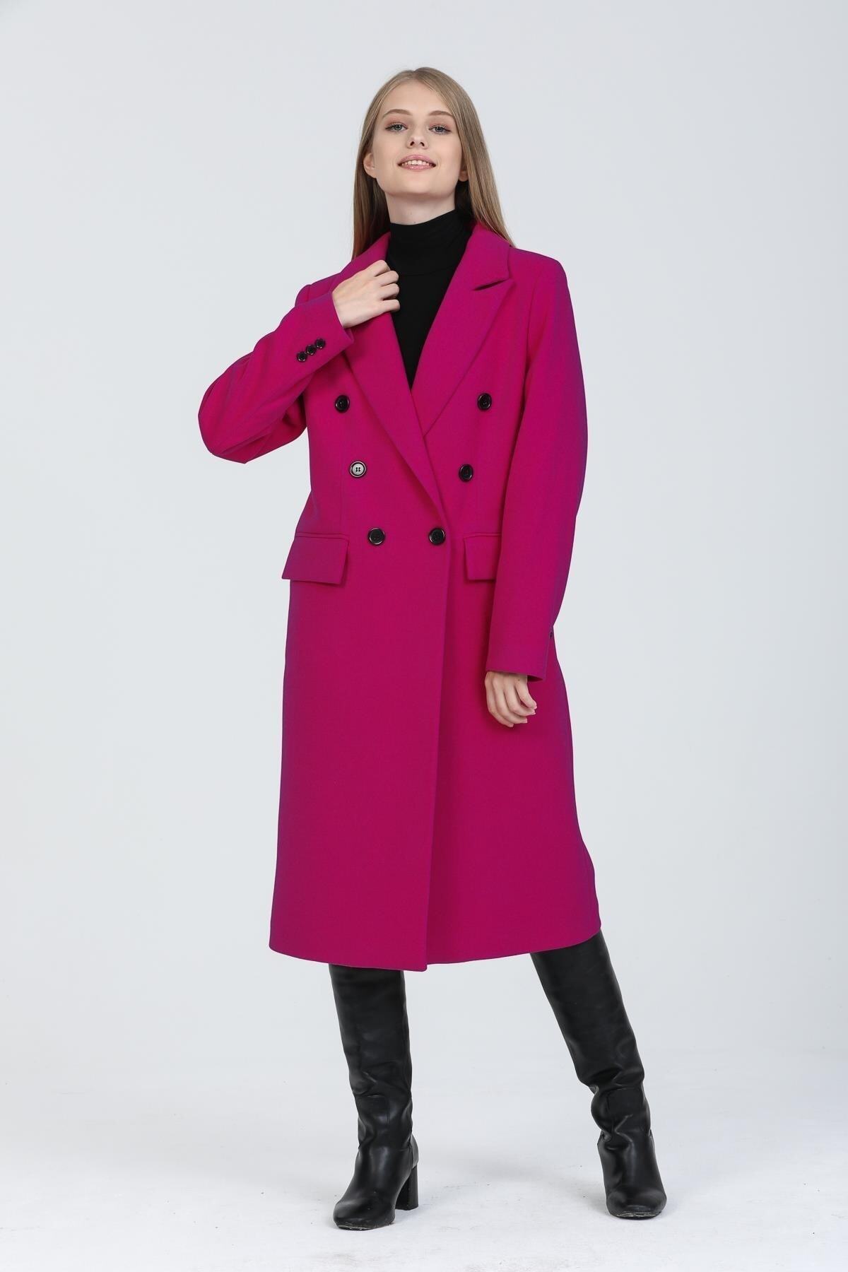 Andie Women's Button Front Coat - Fuchsia - product image 4