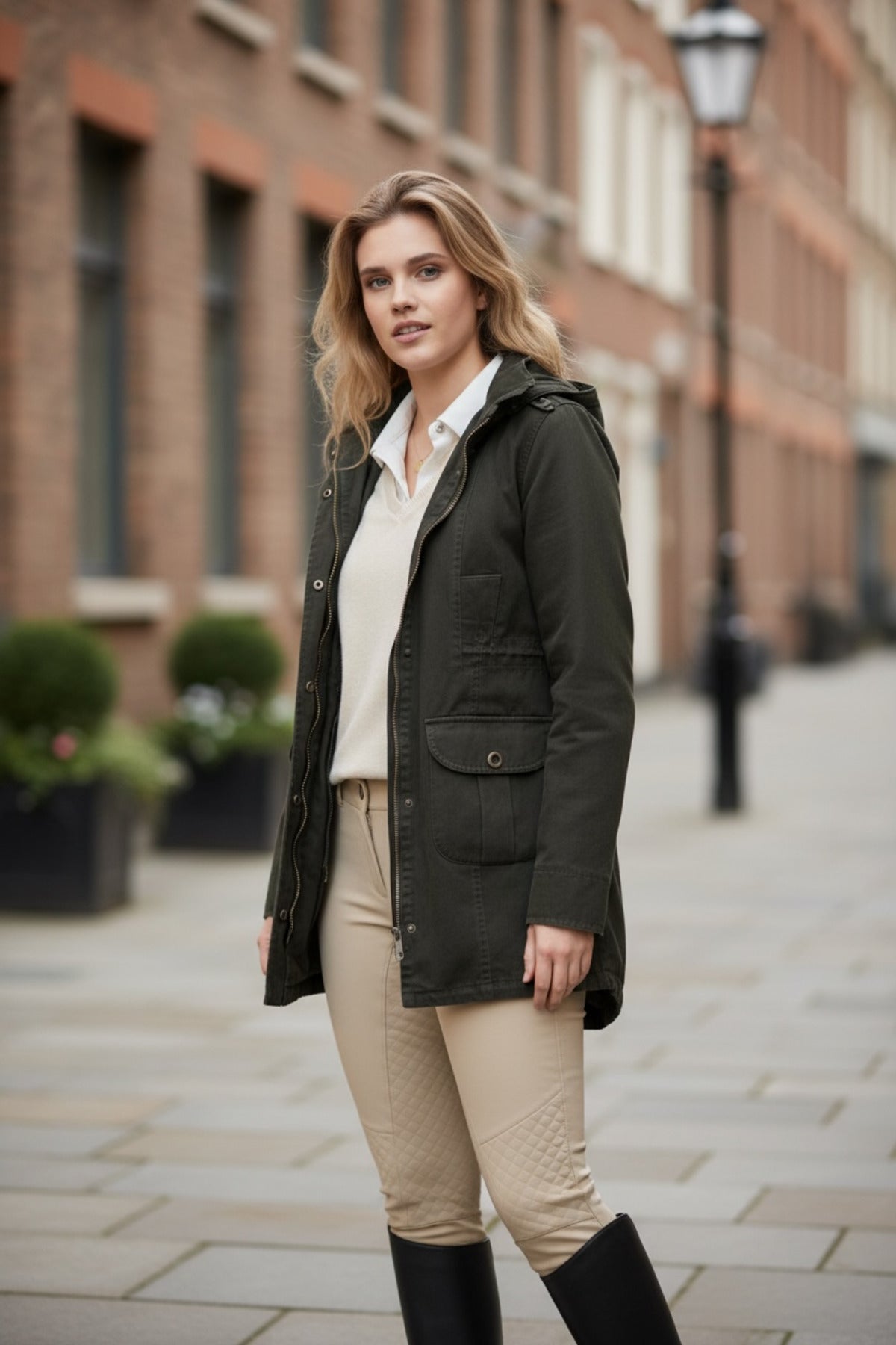 Anissa Women's Lined Coat - Dark Khaki - product image 3