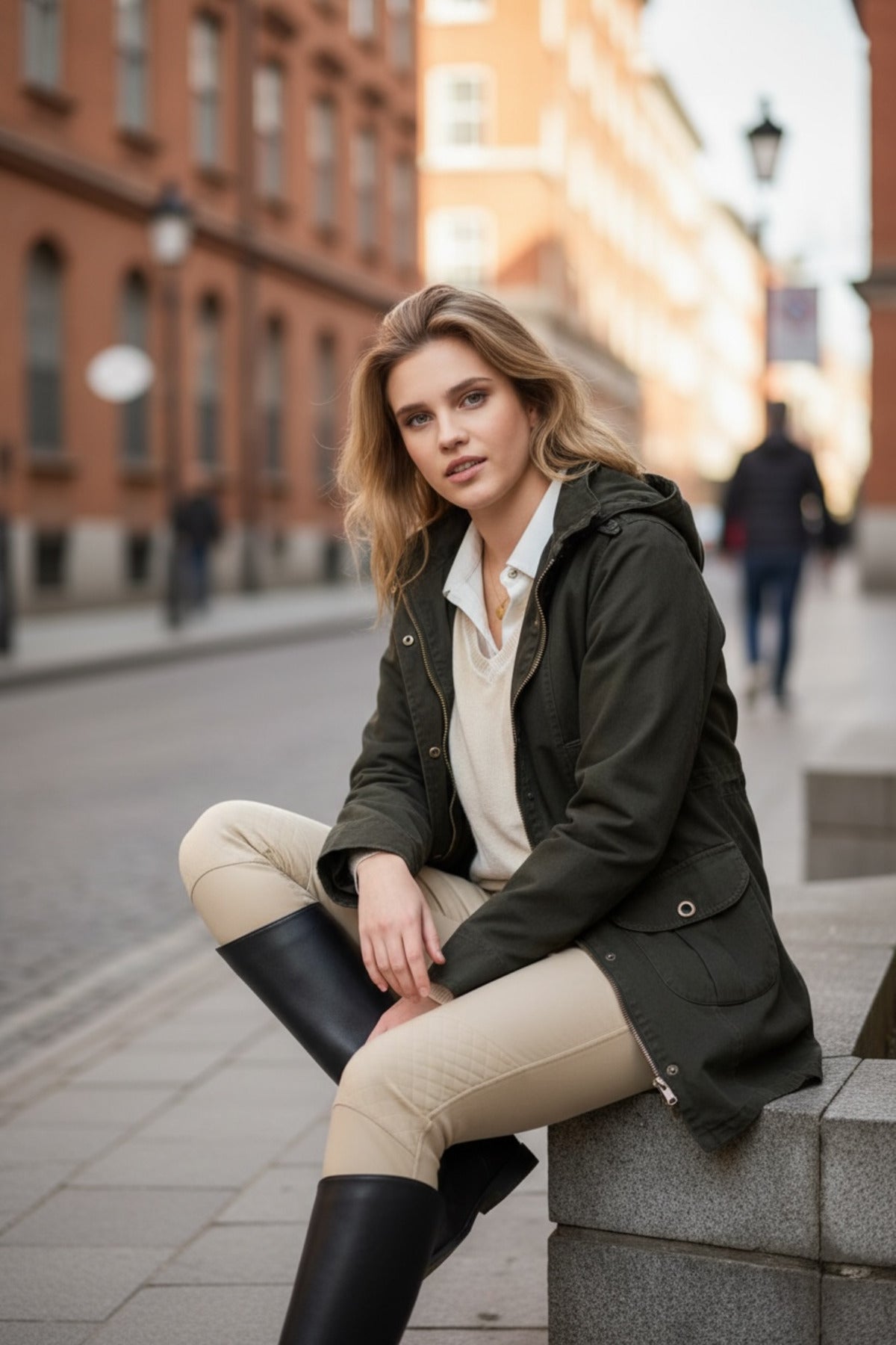 Anissa Women's Lined Coat - Dark Khaki - product image 2
