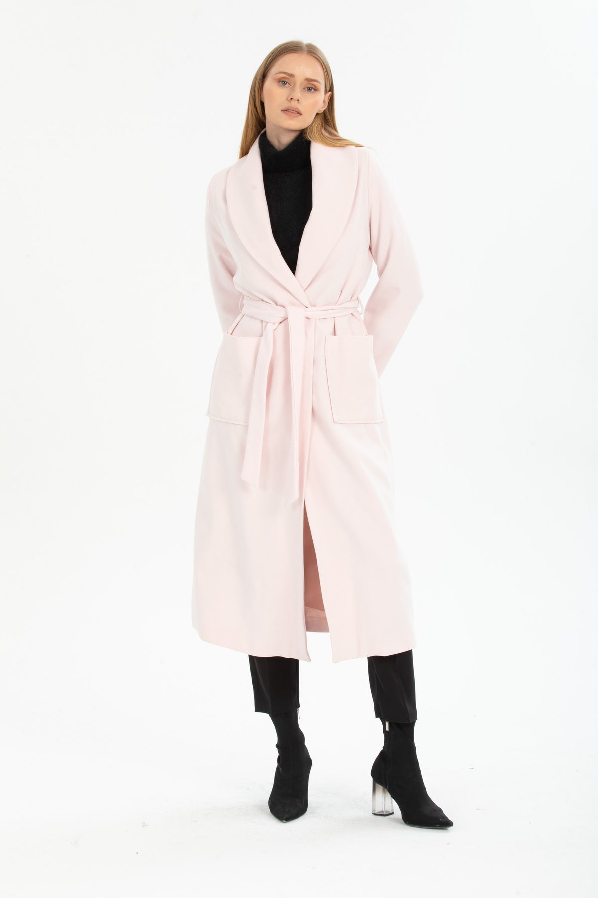 Larissa Women's Belted Shawl Collar Coat - Pink - product image 6