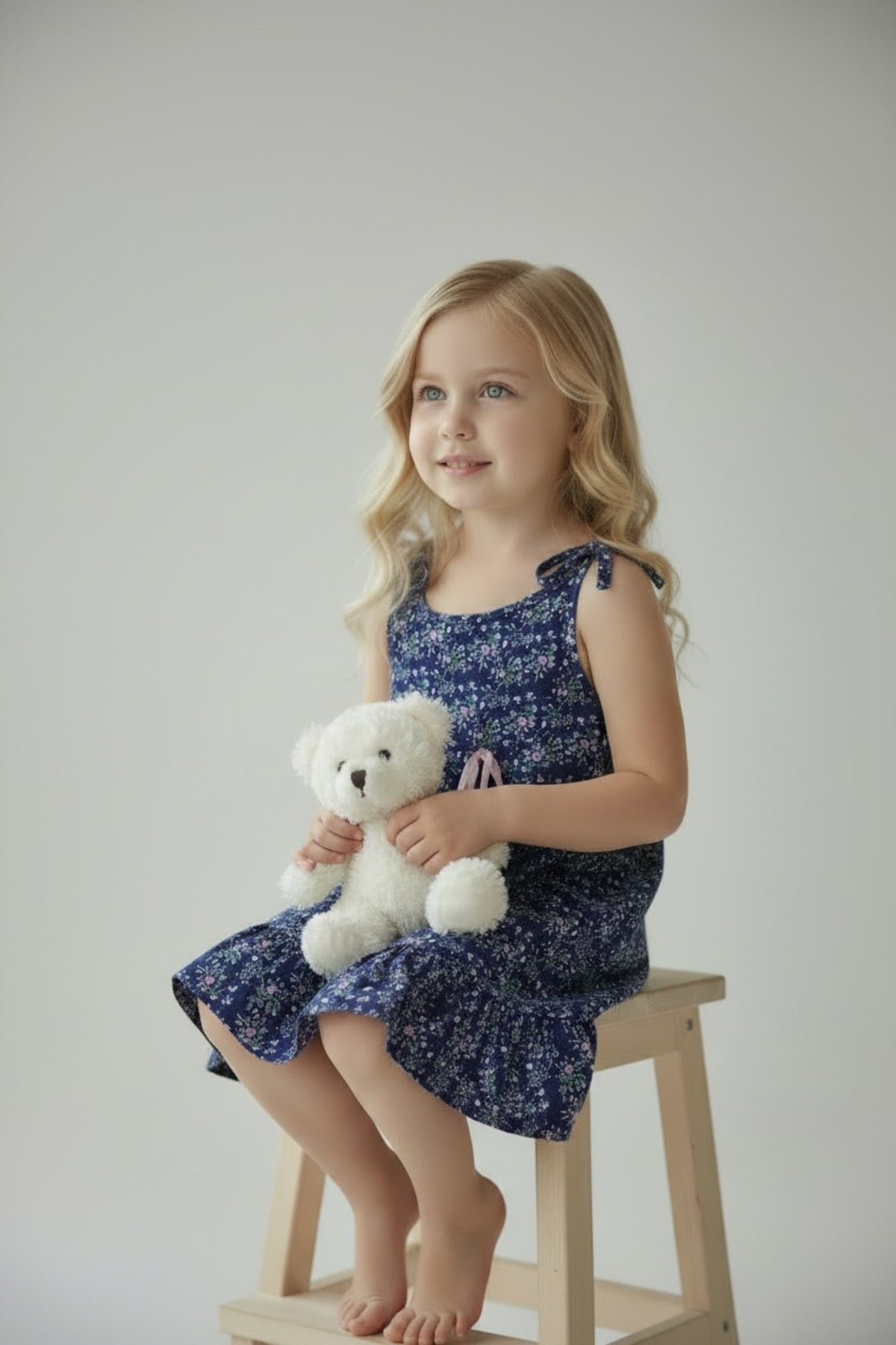 Cosette Girls' Floral Dress - Navy Print - product image 4