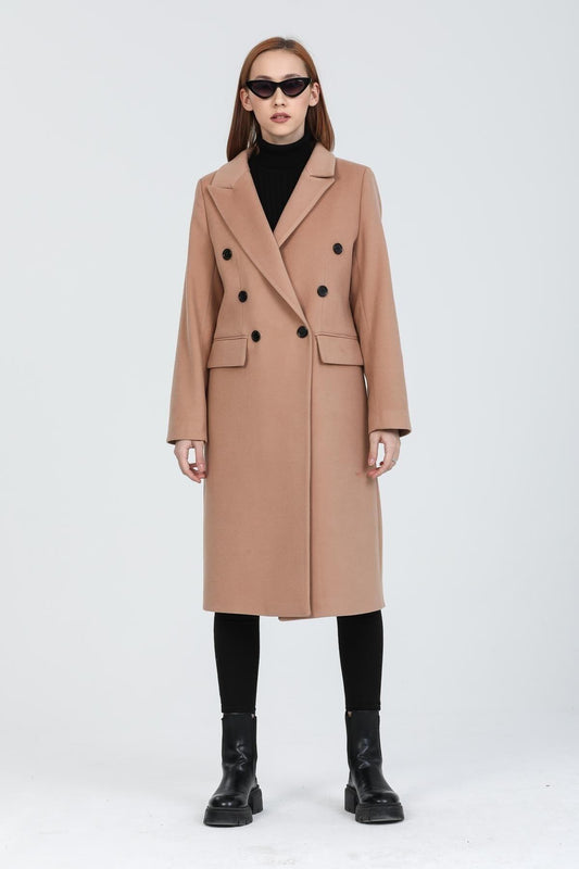 Andie Women's Button Front Coat - Camel - product image 1