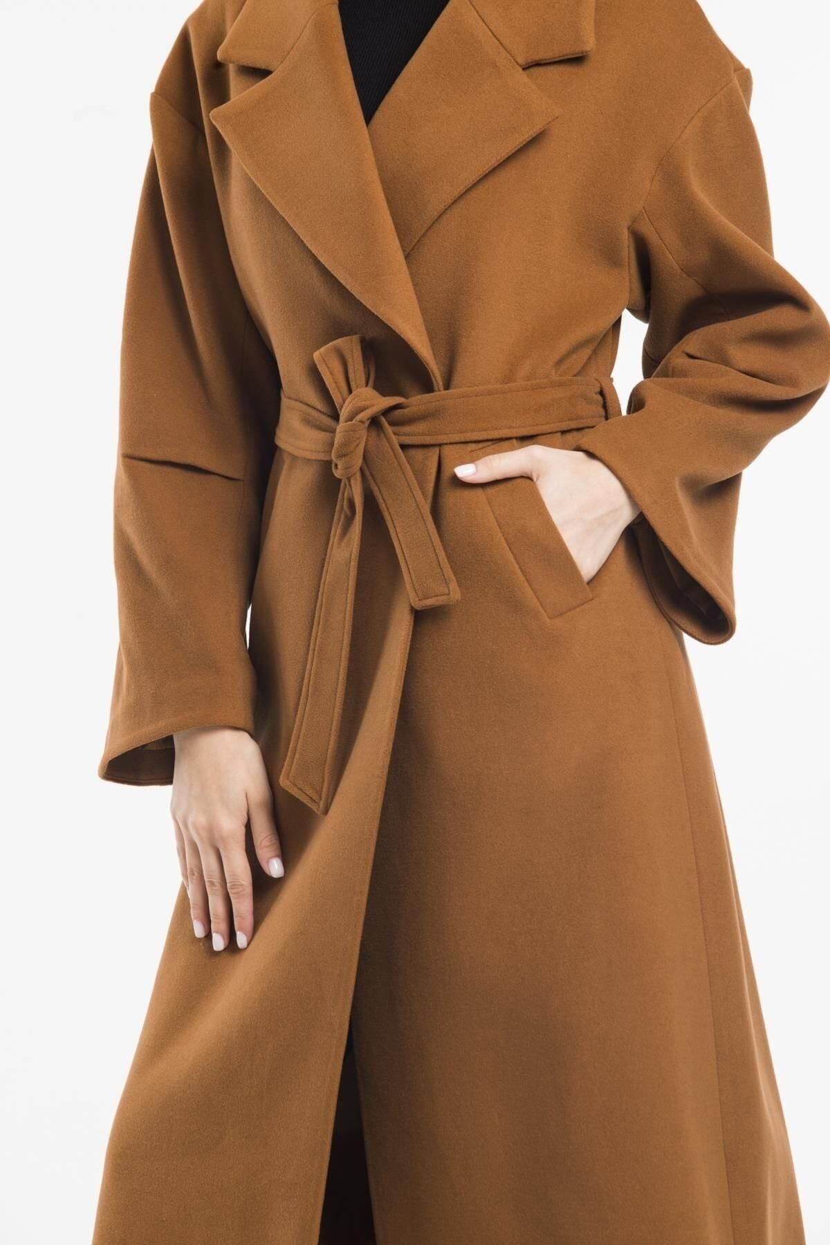 Aurora Women's Belted Oversized Coat - Cognac - product image 3