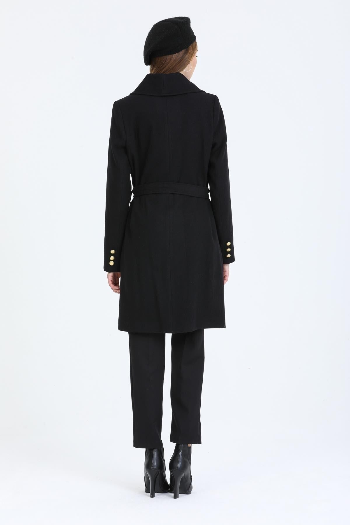 Bernice Women's Notched Collar Coat - Black - product image 6